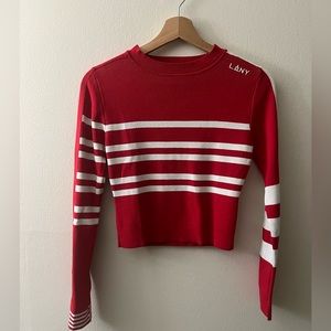 Vintage white and red crop top size M